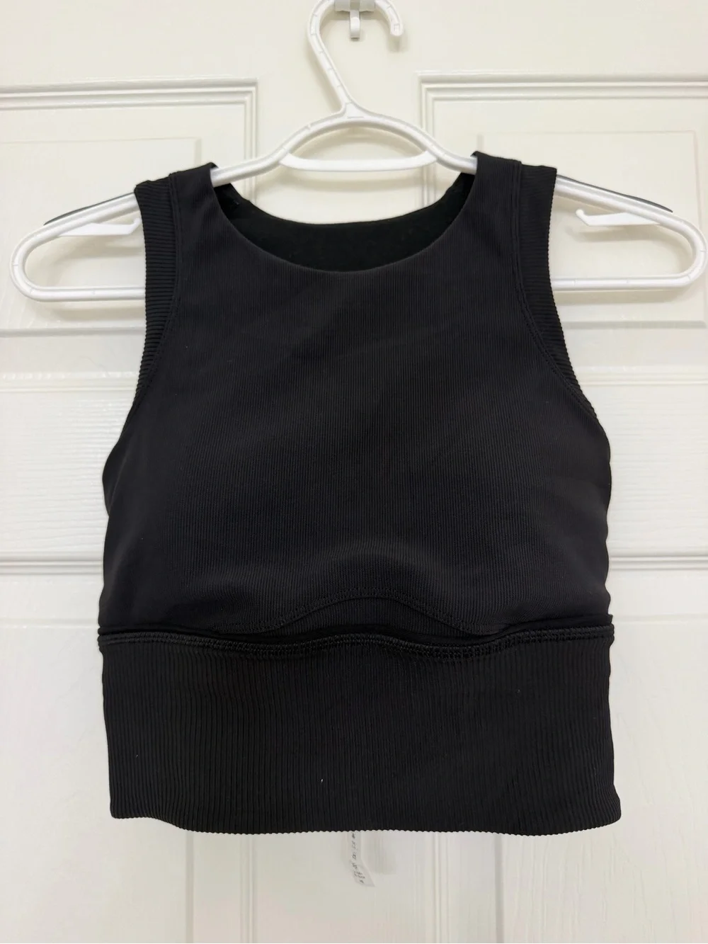 lululemon athletica Black Ribbed Crop Sports Bra